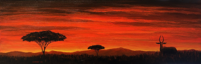 Kenyan Sunrise - 12x36 - $1,900
