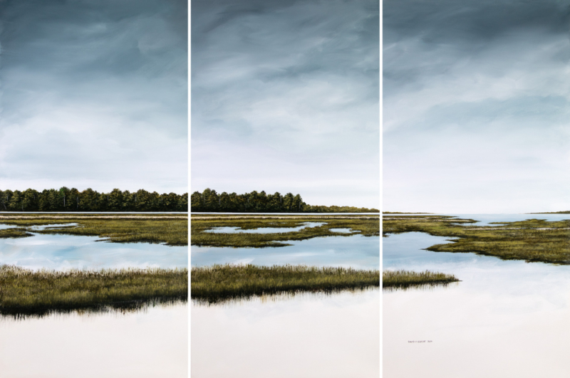 Pure Solitude - 3 Panel Triptych - 24x72 - Lost in flood